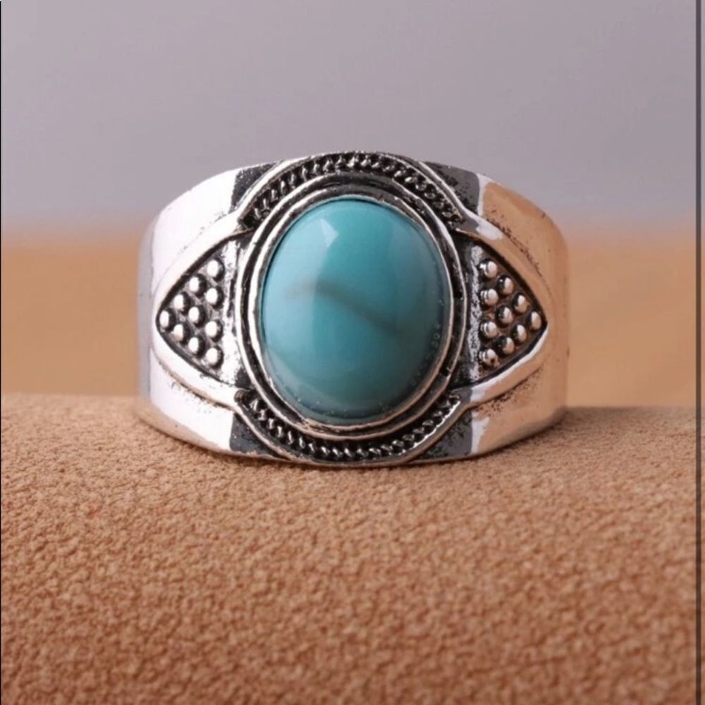 SILVER & Turquoise Boho Ring